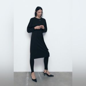 NWT. Zara black belted dress (size M)